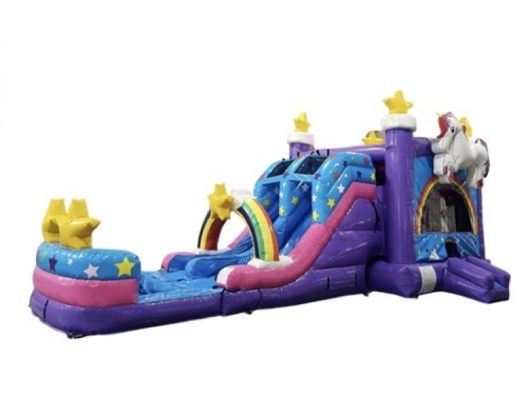 Unicorn XL Wet Dry Combo Water Slide & Bounce House